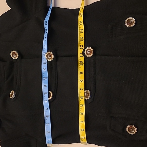 Me Jane Y2K Double Breasted Black Lined Jacket with Oversized Buttons - Picture 8 of 17